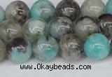 CAM1482 15.5 inches 8mm round Madagascar black amazonite beads