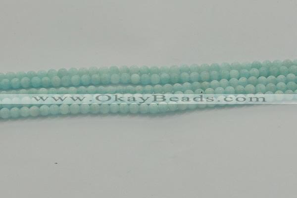 CAM1500 15.5 inches 4mm round natural peru amazonite beads