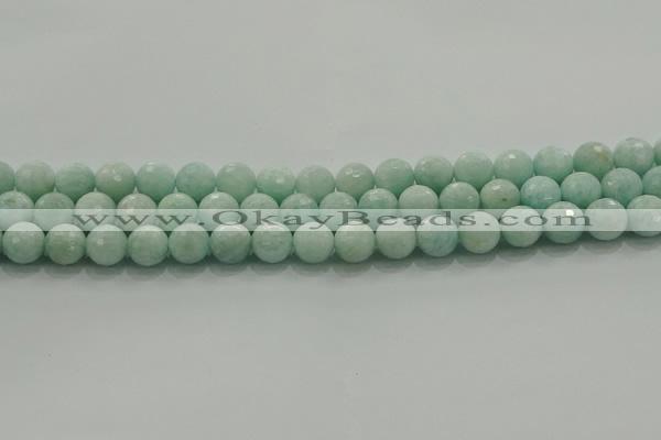 CAM1513 15.5 inches 10mm faceted round natural peru amazonite beads