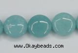 CAM152 15.5 inches 16mm flat round amazonite gemstone beads