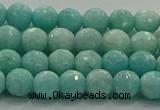 CAM1521 15.5 inches 6mm faceted round natural peru amazonite beads