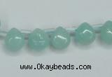 CAM153 9*11mm top-drilled flat teardrop amazonite gemstone beads