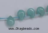 CAM154 8*12mm top-drilled flat teardrop amazonite gemstone beads