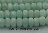 CAM1542 15.5 inches 5*8mm faceted rondelle peru amazonite beads