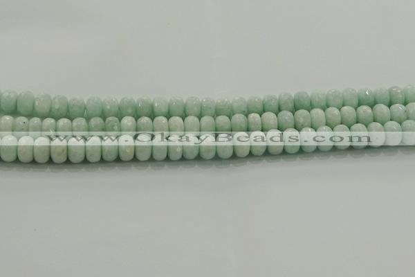 CAM1543 15.5 inches 6*10mm faceted rondelle peru amazonite beads