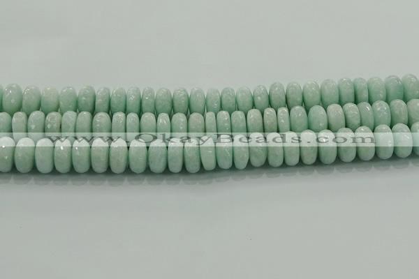 CAM1545 15.5 inches 8*14mm faceted rondelle peru amazonite beads