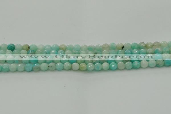 CAM1561 15.5 inches 6mm faceted round Russian amazonite beads