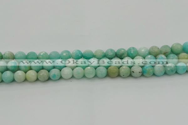 CAM1562 15.5 inches 8mm faceted round Russian amazonite beads