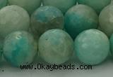 CAM1565 15.5 inches 14mm faceted round Russian amazonite beads