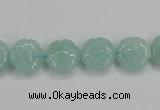 CAM159 15.5 inches 12mm carved flower amazonite gemstone beads