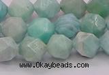 CAM1623 15.5 inches 10mm faceted nuggets amazonite gemstone beads