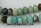 CAM171 15.5 inches 5*8mm faceted rondelle amazonite gemstone beads