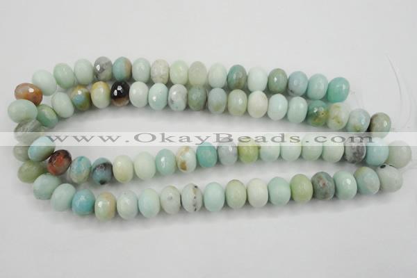 CAM173 15.5 inches 10*14mm faceted rondelle amazonite gemstone beads