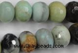 CAM174 15.5 inches 12*16mm faceted rondelle amazonite gemstone beads