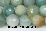 CAM1747 15.5 inches 10mm faceted round amazonite beads wholesale