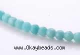 CAM25 4mm  faceted round natural amazonite stone beads Wholesale