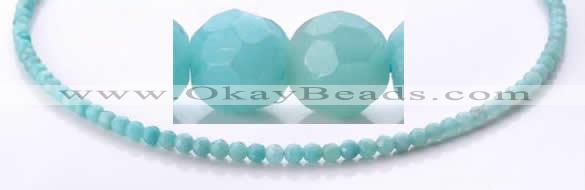 CAM25 4mm  faceted round natural amazonite stone beads Wholesale