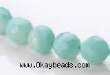 CAM28 10mm natural amazonite faceted round stone beads Wholesale