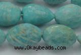 CAM341 15.5 inches 12*16mm faceted nuggets natural peru amazonite beads