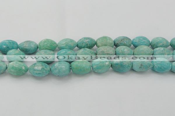 CAM342 15.5 inches 13*18mm faceted nuggets natural peru amazonite beads