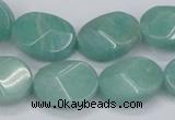 CAM411 15.5 inches 13*18mm wavy oval natural russian amazonite beads