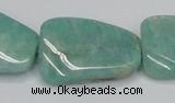 CAM415 22*30mm twisted rectangle natural russian amazonite beads