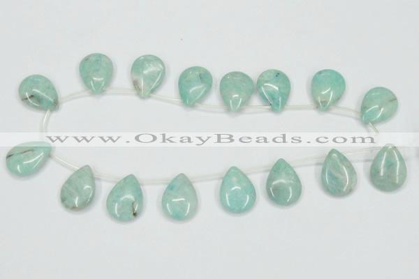 CAM417 15.5 inches 18*25mm flat teardrop natural russian amazonite beads