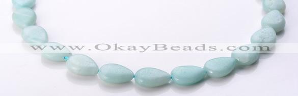 CAM48 12*18mm flat teardrop natural amazonite beads Wholesale