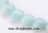 CAM54 heart 12*12mm natural amazonite gemstone beads Wholesale