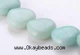 CAM56 16*16mm natural amazonite heart gemstone beads Wholesale