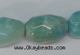 CAM610 15.5 inches 18*28mm faceted nugget Chinese amazonite beads