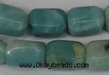 CAM614 15.5 inches 14*20mm faceted nuggets Chinese amazonite beads