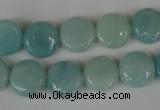 CAM619 15.5 inches 12mm flat round Chinese amazonite gemstone beads