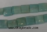 CAM624 15.5 inches 10*10mm square Chinese amazonite gemstone beads