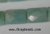 CAM633 15.5 inches 10*14mm faceted rectangle Chinese amazonite beads