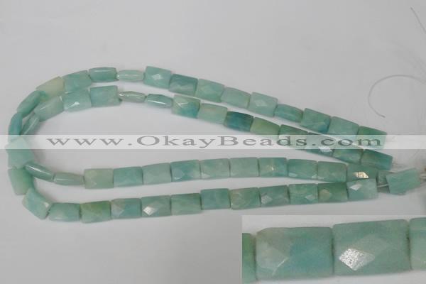 CAM633 15.5 inches 10*14mm faceted rectangle Chinese amazonite beads