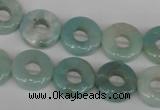 CAM636 15.5 inches 14mm donut Chinese amazonite gemstone beads