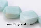 CAM73 20*20mm faceted rhombic natural amazonite beads Wholesale