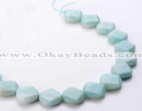 CAM73 20*20mm faceted rhombic natural amazonite beads Wholesale