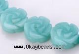 CAM79 natural amazonite 5*14mm carved flower beads Wholesale