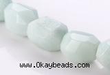 CAM84 faceted pebble natural amazonite 11*16mm beads Wholesale