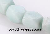 CAM85 faceted pebble 13*16mm natural amazonite beads wholesale