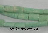 CAM854 15.5 inches 8*12mm flat tube natural Russian amazonite beads