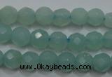 CAM905 15.5 inches 4mm faceted round amazonite gemstone beads wholesale