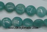 CAM915 15.5 inches 12mm flat round amazonite gemstone beads wholesale