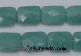 CAM961 15.5 inches 12*16mm faceted rectangle amazonite gemstone beads