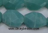 CAM968 15.5 inches 18*25mm twisted & faceted freefrom amazonite beads