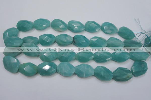 CAM968 15.5 inches 18*25mm twisted & faceted freefrom amazonite beads