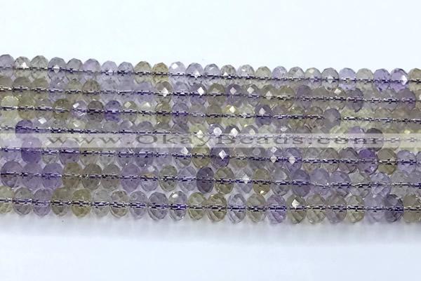 CAN265 15 inches 4*6mm faceted rondelle ametrine beads