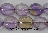 CAN43 15.5 inches 16mm flat round natural ametrine gemstone beads